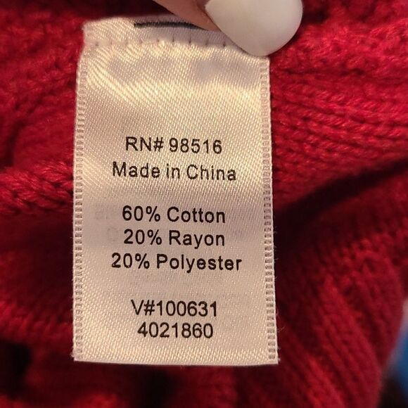 Coldwater creek womens red cotton sweater size large - Picture 6 of 6